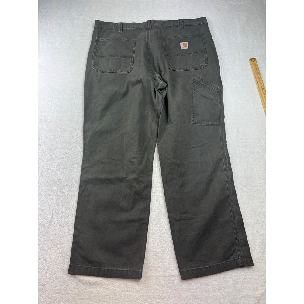 Carhartt Relaxed Fit Carpenter Pants Mens 40x30 Gray Canvas Work Utility - Picture 6 of 7